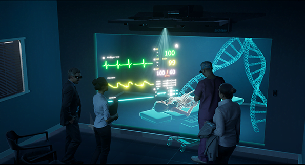 Research hologram wall